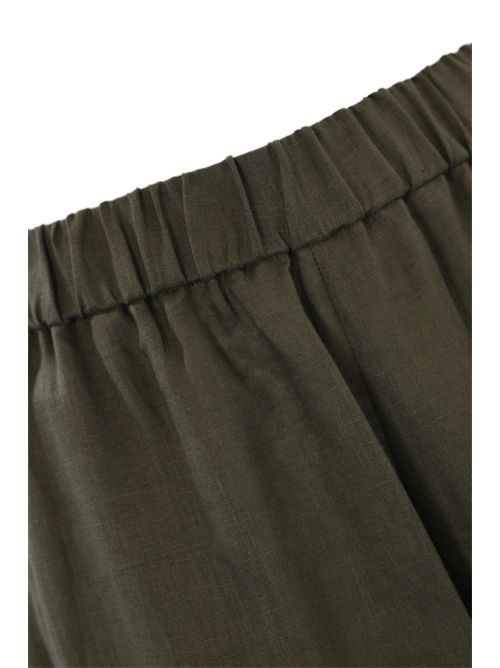 Pantalone ampio Minnie in lino Verde MM Max Mara | 2516131018600009